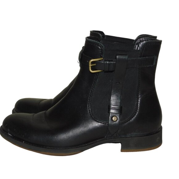 Ecco Saunter Black Leather Mid Cut Ankle Chelsea Boots Size 39 US Size 8-8.5 - Picture 9 of 14
